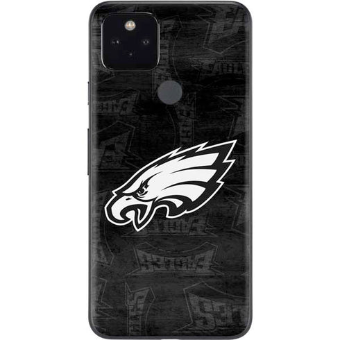 NFL Philadelphia Eagles Black & White Google Pixel 5a Skin